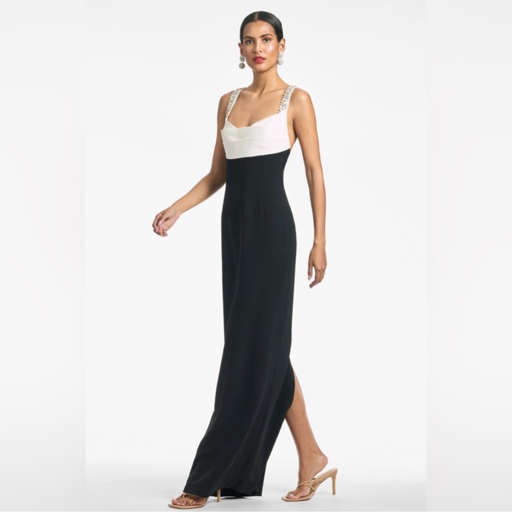 Sachin & Babi Domenica Two Tone Gown- Black‎ Tie - NWT